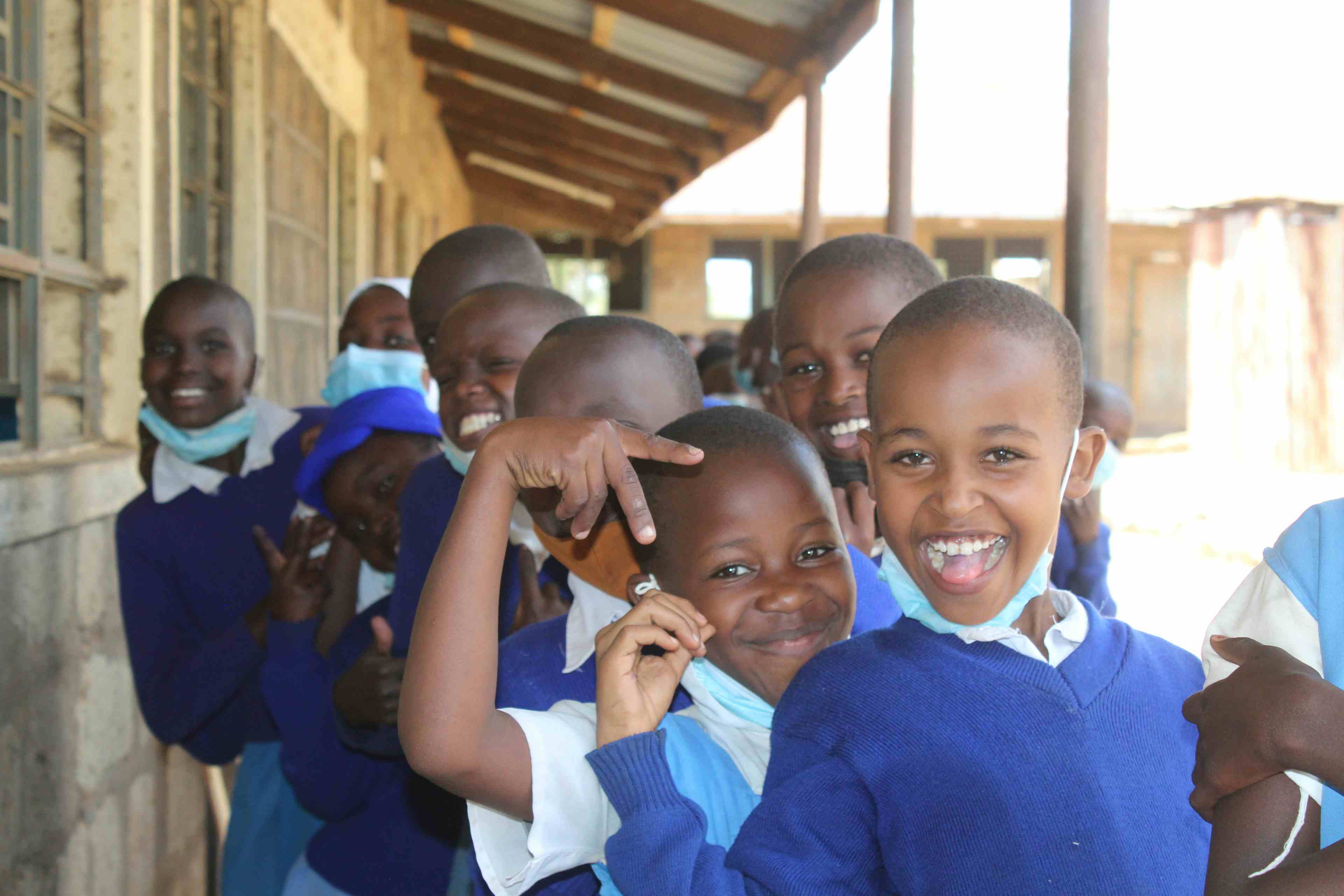 Primary Schools Mogotio Primary Groups Of Mogotio Primary Students Waiting In Line To Join The Computer Lab